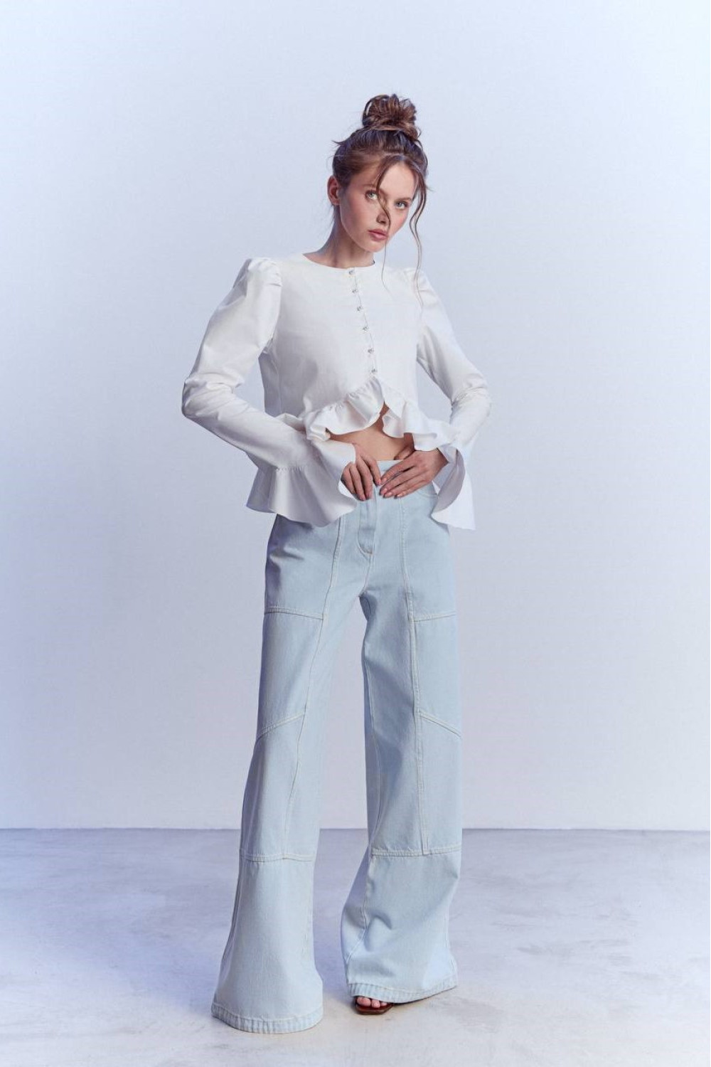 Tulip blouse women, white